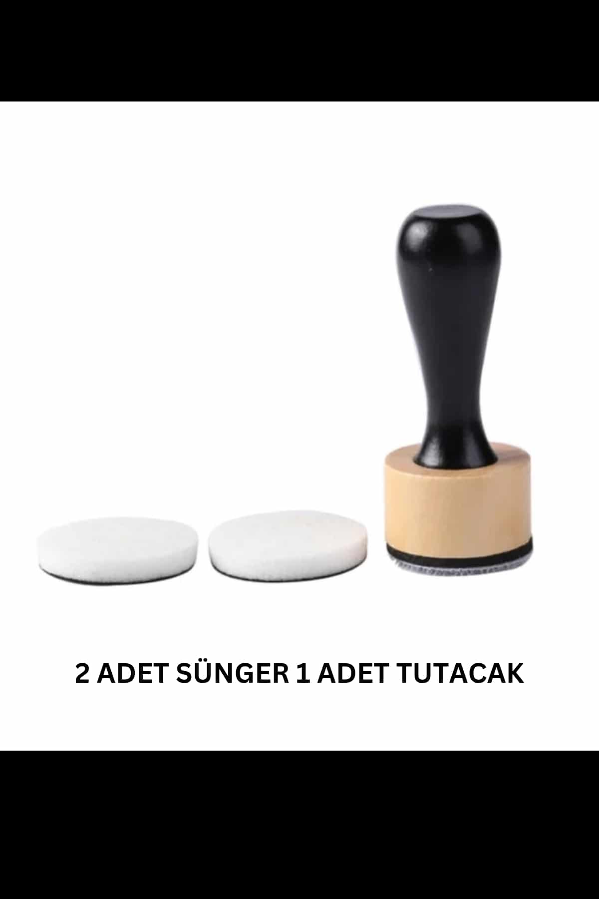 Ahşap Uçlu Mürekkep Karıştırma Aparatı ve 2 Adet Yedek Sünger Düz Sünger Scrapbook Bullet Jounal