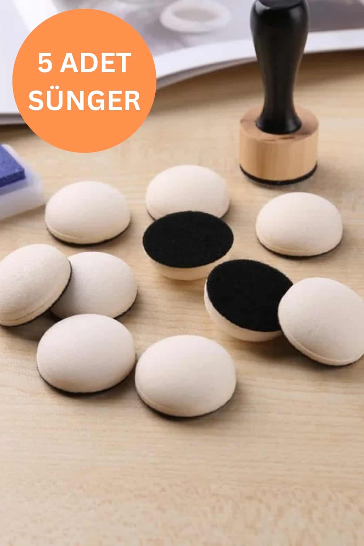 Tepeli Sünger Mürekkep Karıştırma Süngeri 5 Adet Yedek Sünger Tepeli Sünger Scrapbook Bullet Jounal