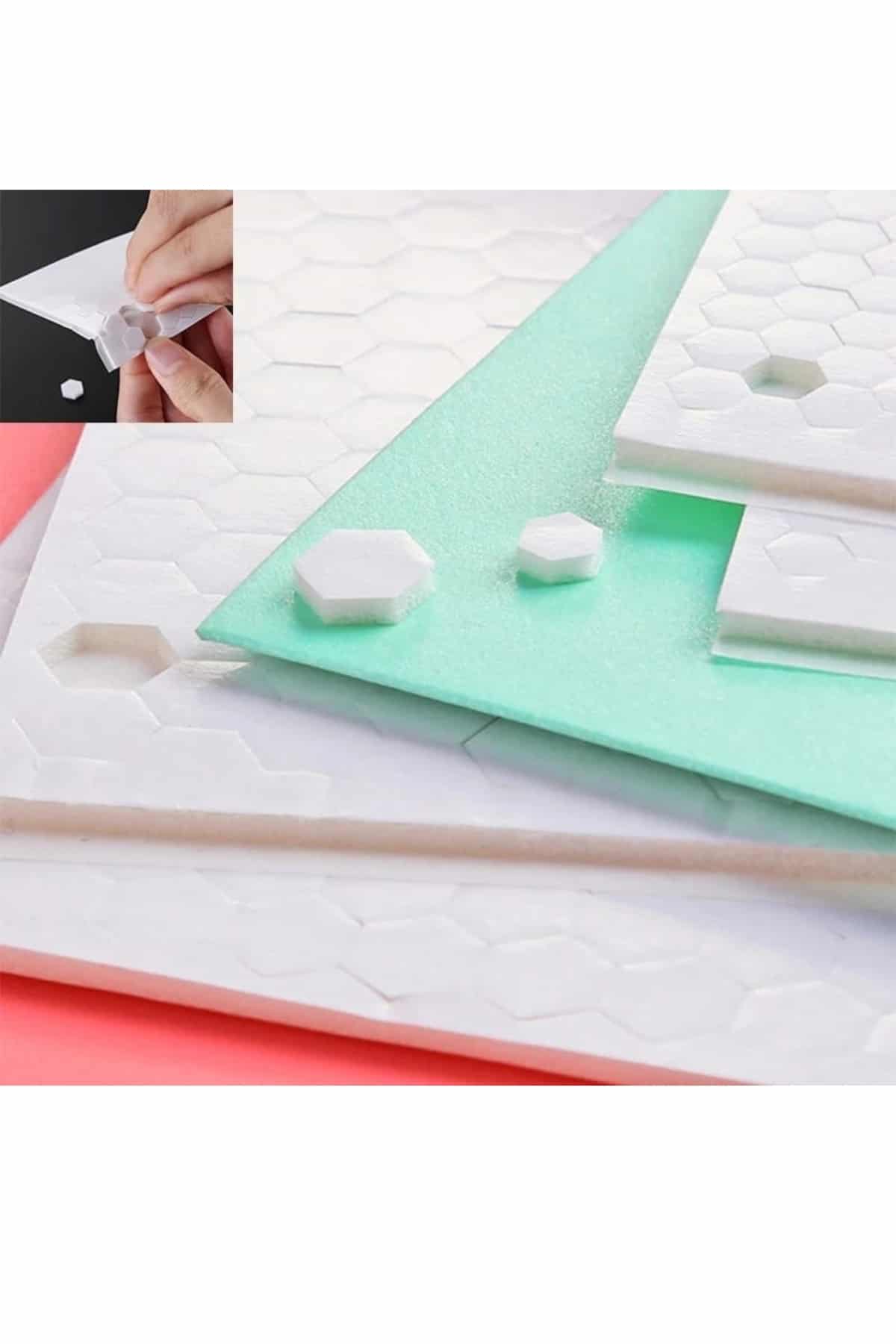 Çift Taraflı Altıgen Köpük Bant 240 Adet 0.64 Cm Scrapbook Bullet Journal