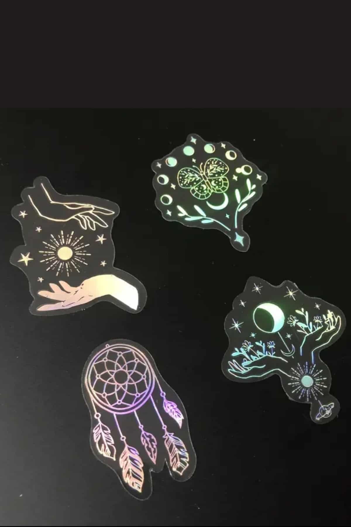 50 Adet Astronomi Şeffaf Sticker Bullet Journal Scrapbook Laptop Ajanda Planlayıcı Gümüş Lazer