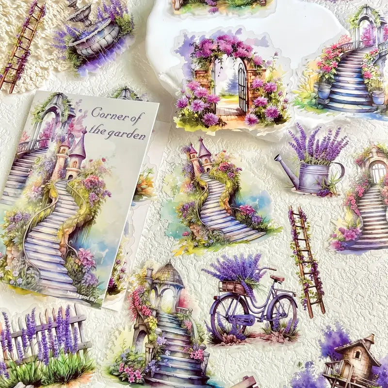 30 Adet Şeffaf Bahçe Temalı Sticker Seti Bullet Journal Scrapbook Şeffaf Sticker Laptop Ajanda Planlayıcı