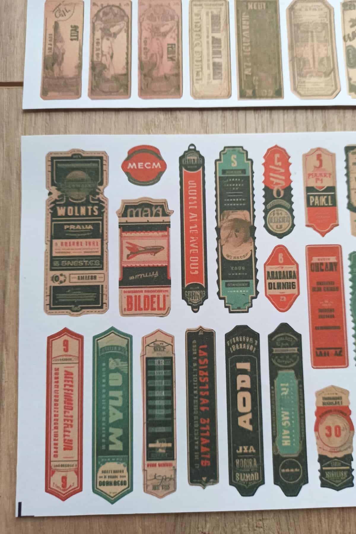 43 Adet Scrapbook Sticker Seti Bullet Journal Sticker Vintage Bilet Etiket Sticker