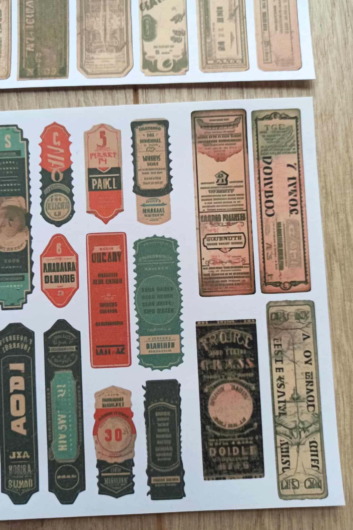 43 Adet Scrapbook Sticker Seti Bullet Journal Sticker Vintage Bilet Etiket Sticker