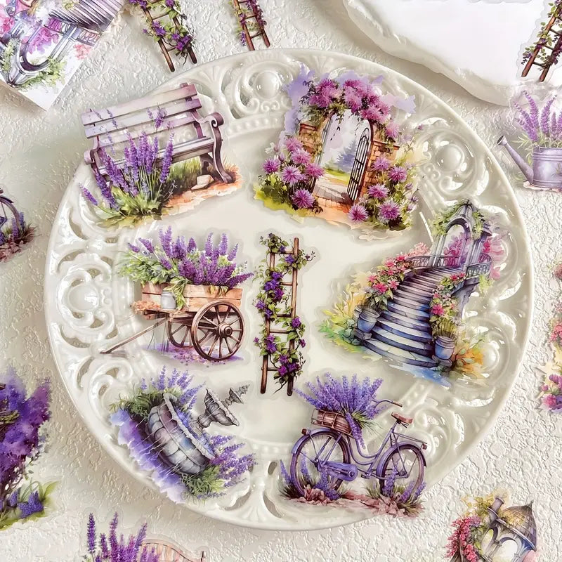 30 Adet Şeffaf Bahçe Temalı Sticker Seti Bullet Journal Scrapbook Şeffaf Sticker Laptop Ajanda Planlayıcı