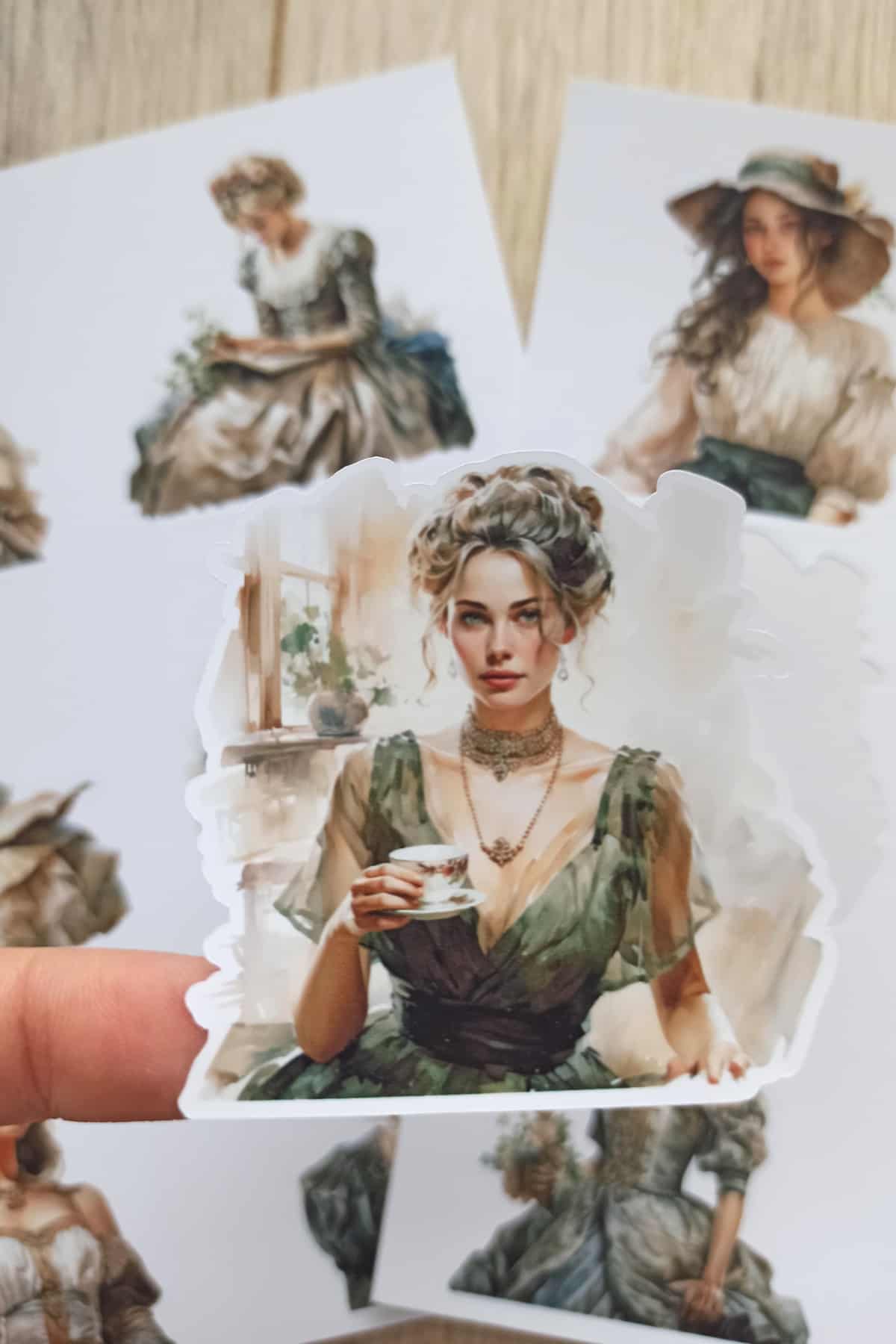 40 Adet Victorian Lady Sticker Bullet Journal Scrapbook Laptop Sticker Vintage Kadın Bundle