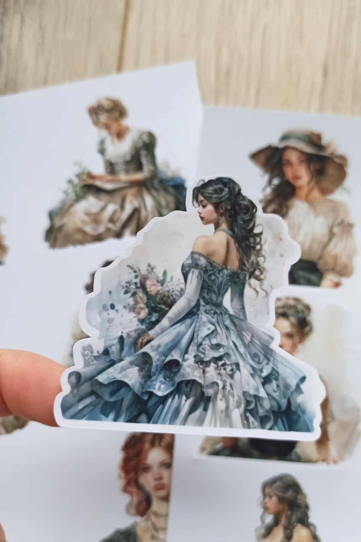 40 Adet Victorian Lady Sticker Bullet Journal Scrapbook Laptop Sticker Vintage Kadın Bundle