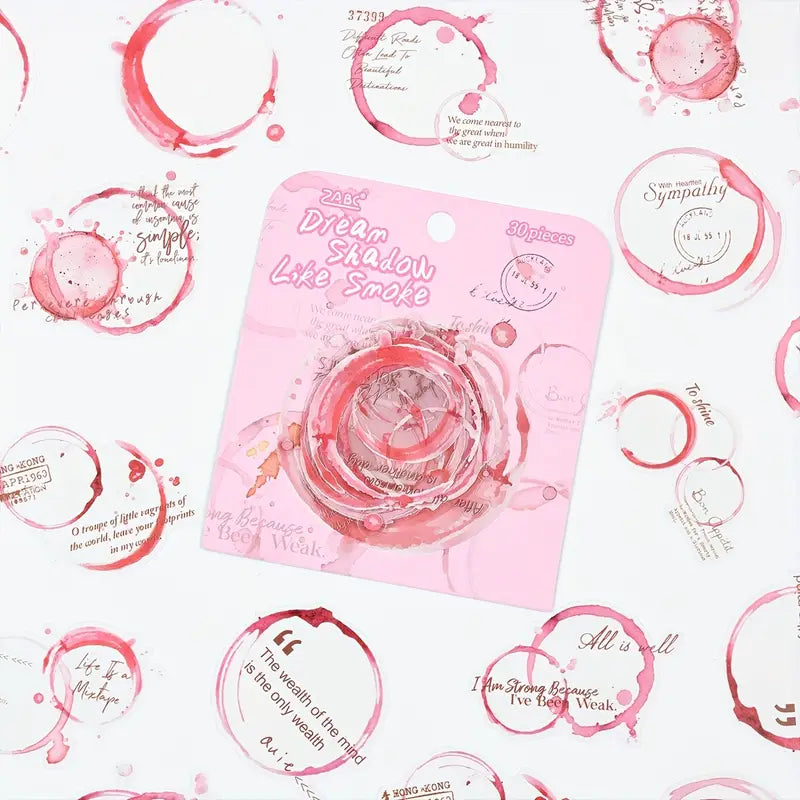 30 Adet Şeffaf Yazılı Leke Sticker Seti Bullet Journal Scrapbook Şeffaf  Sticker Laptop Ajanda Planlayıcı