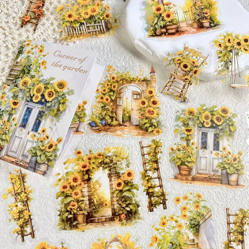 30 Adet Şeffaf Bahçe Temalı Sticker Seti Bullet Journal Scrapbook Şeffaf Sticker Laptop Ajanda Planlayıcı
