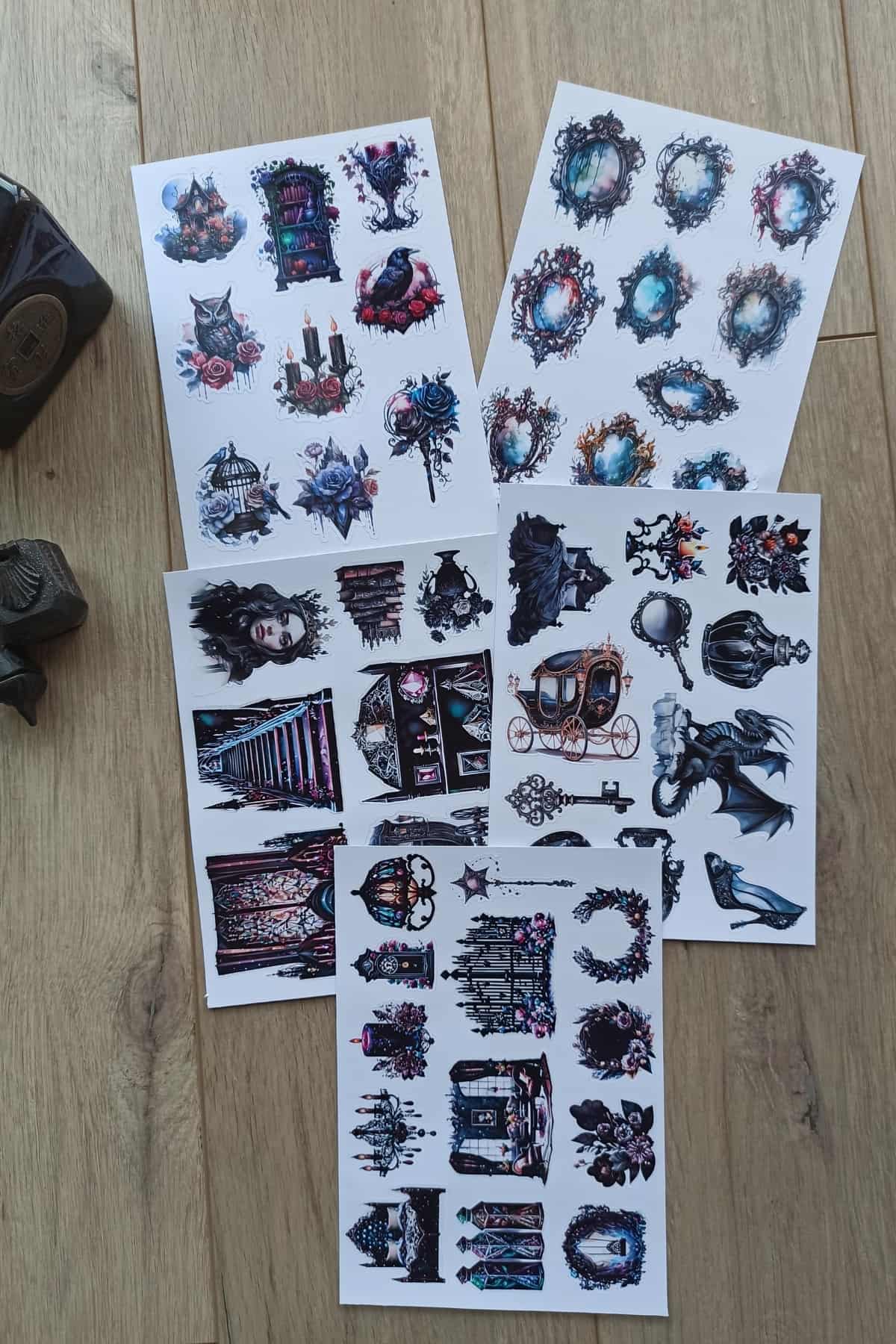 50 Adet Gothic Sticker Seti Bullet Journal Scrapbook Laptop Sticker Gotik Bundle