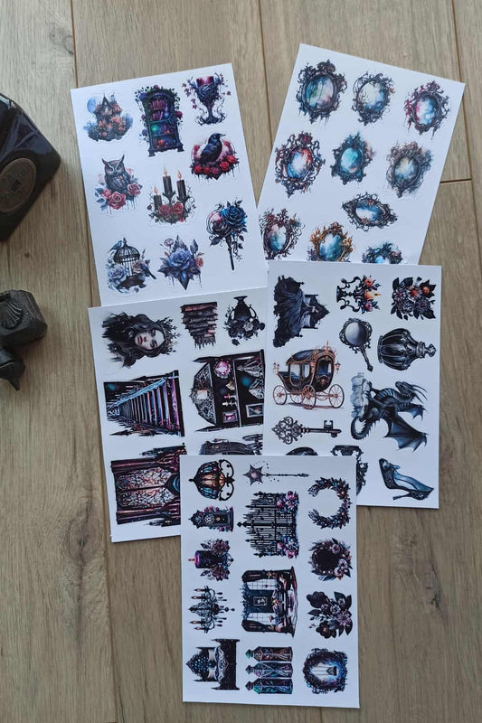 50 Adet Gothic Sticker Seti Bullet Journal Scrapbook Laptop Sticker Gotik Bundle