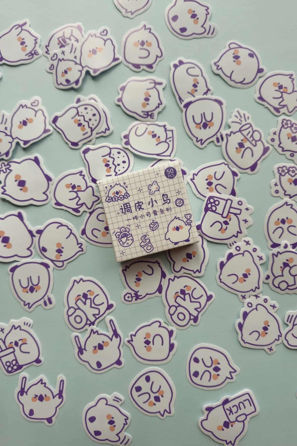 50 Adet Kawaii Civciv Sticker Seti Bullet Journal Scrapbook Laptop Ajanda Planlayıcı Mini Sevimli