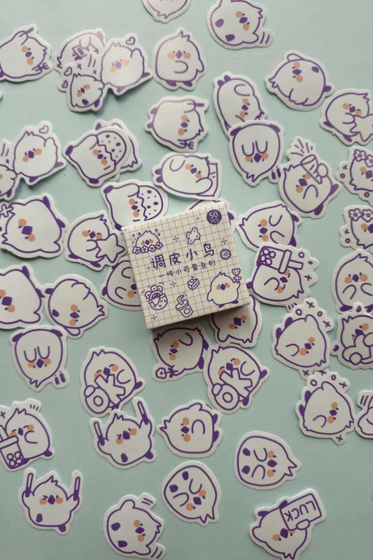 50 Adet Kawaii Civciv Sticker Seti Bullet Journal Scrapbook Laptop Ajanda Planlayıcı Mini Sevimli