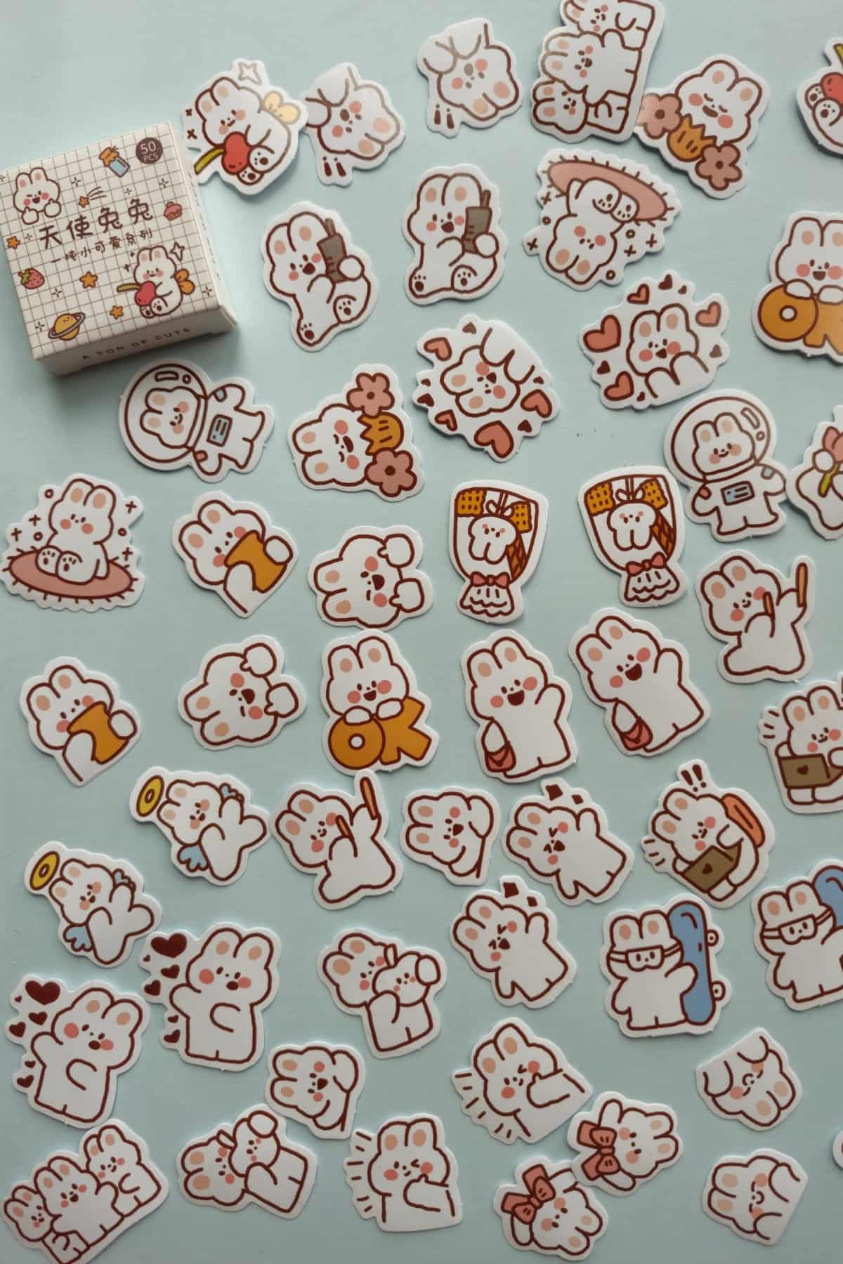 50 Adet Kawaii Sticker Seti Bullet Journal Scrapbook Laptop Ajanda Planlayıcı Mini Sevimli