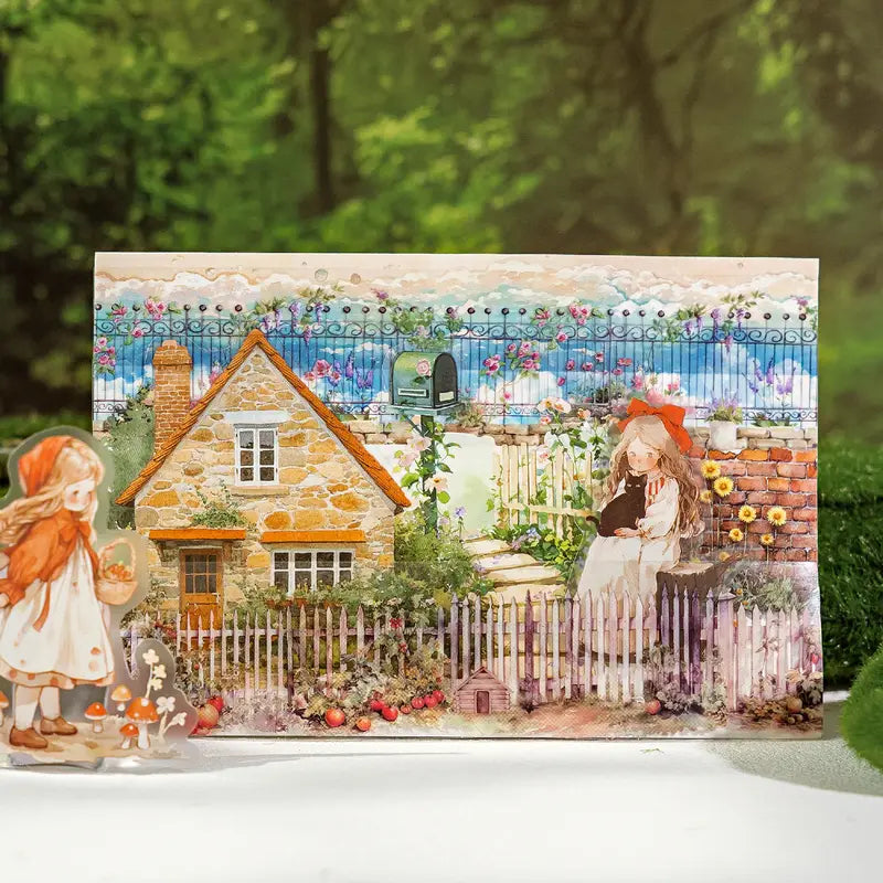 Şeffaf Çiçek Çit Şerit Pet Bant Rulo 4cmx2m Scrapbook Bullet Journal Ajanda Washi Tape