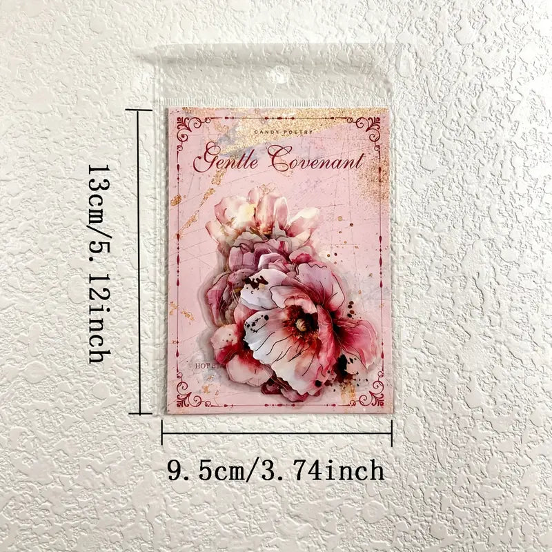 20 Adet Yaldızlı Şeffaf Çiçek Sticker Seti Bullet Journal Scrapbook Şeffaf Sticker Laptop Ajanda Planlayıcı