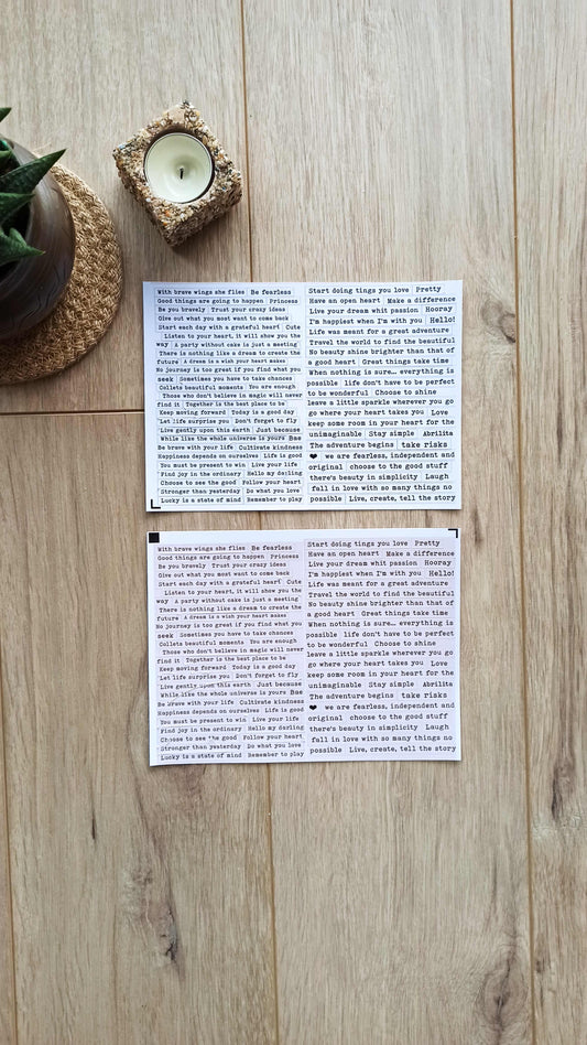 4 Parça Scrapbook Sticker Seti Yazı Cümle Kelime Vintage Bullet Journal Sticker Seti