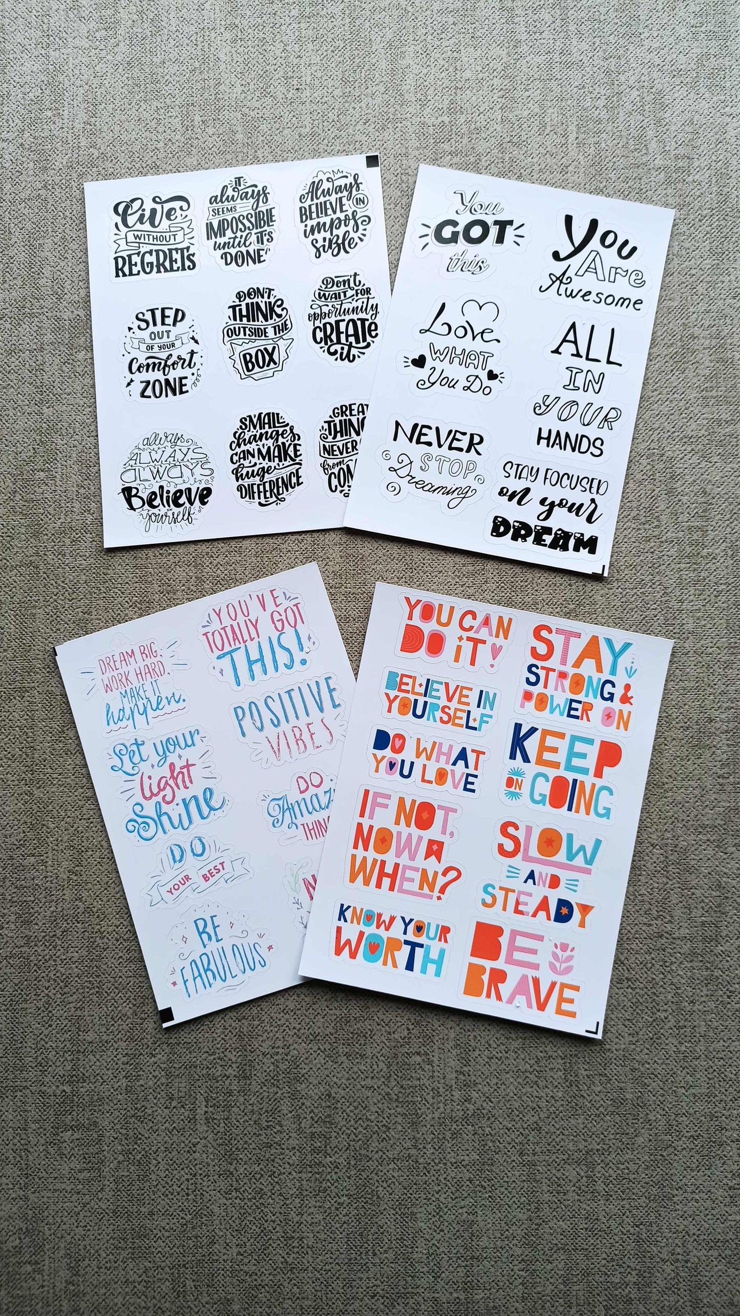 32 Adet Motivasyon Sticker Seti Cümle Sticker Seti Bullet Journal Laptop Termos Scrapbook