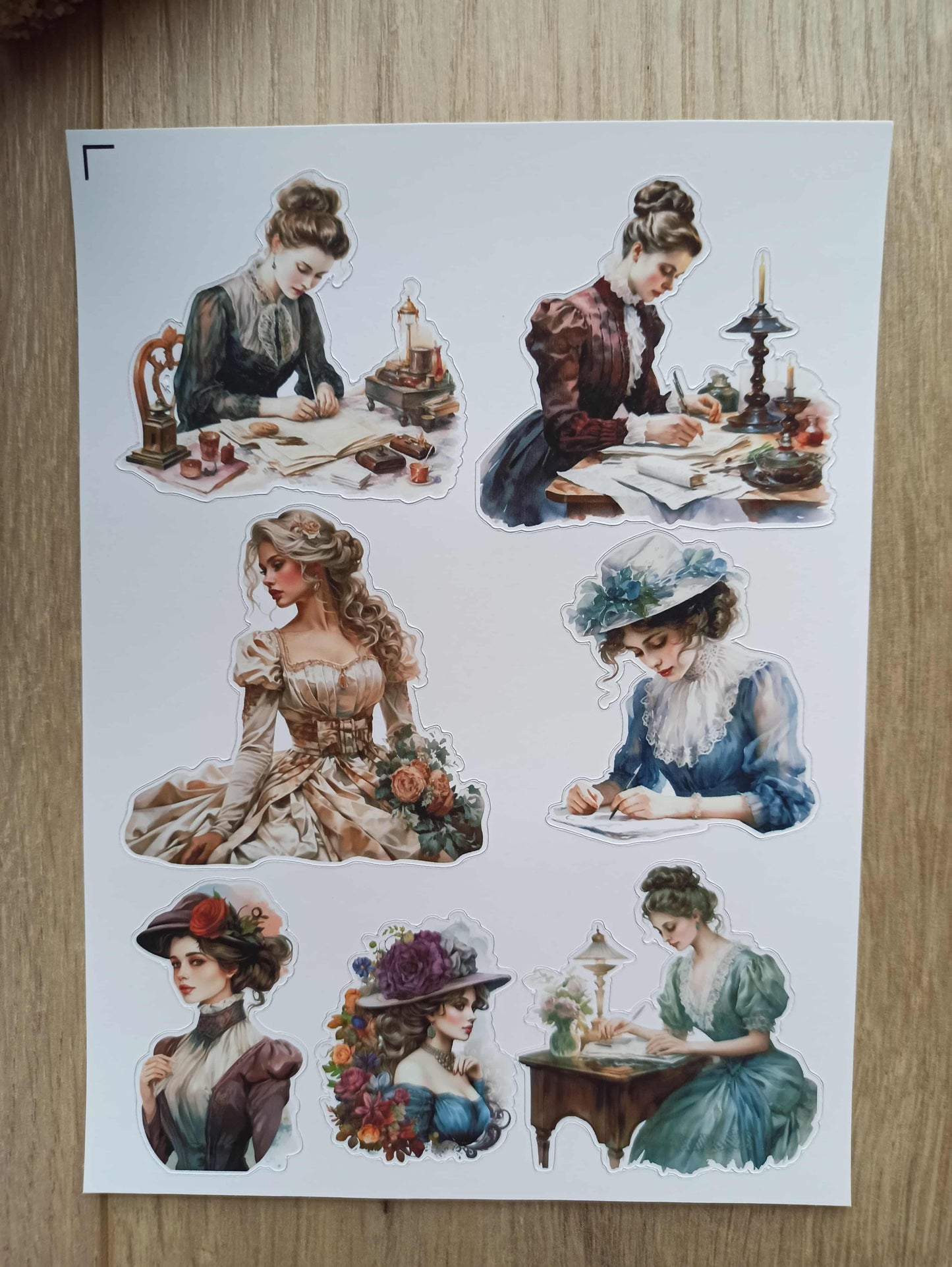 40 Adet Victorian Lady Sticker Bullet Journal Scrapbook Laptop Sticker Vintage Kadın Bundle