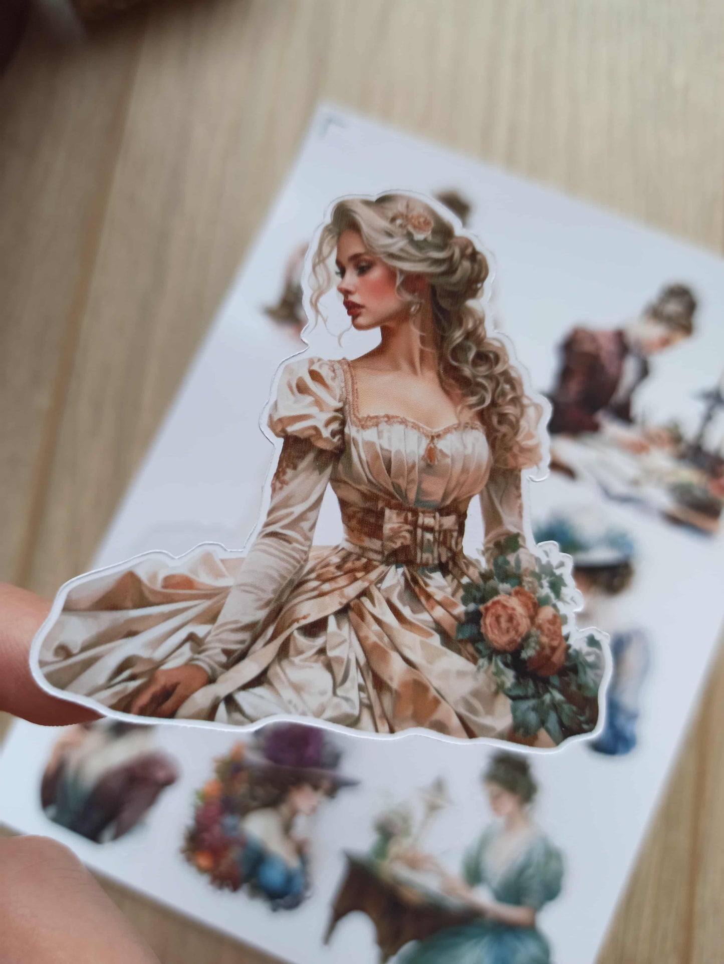 40 Adet Victorian Lady Sticker Bullet Journal Scrapbook Laptop Sticker Vintage Kadın Bundle