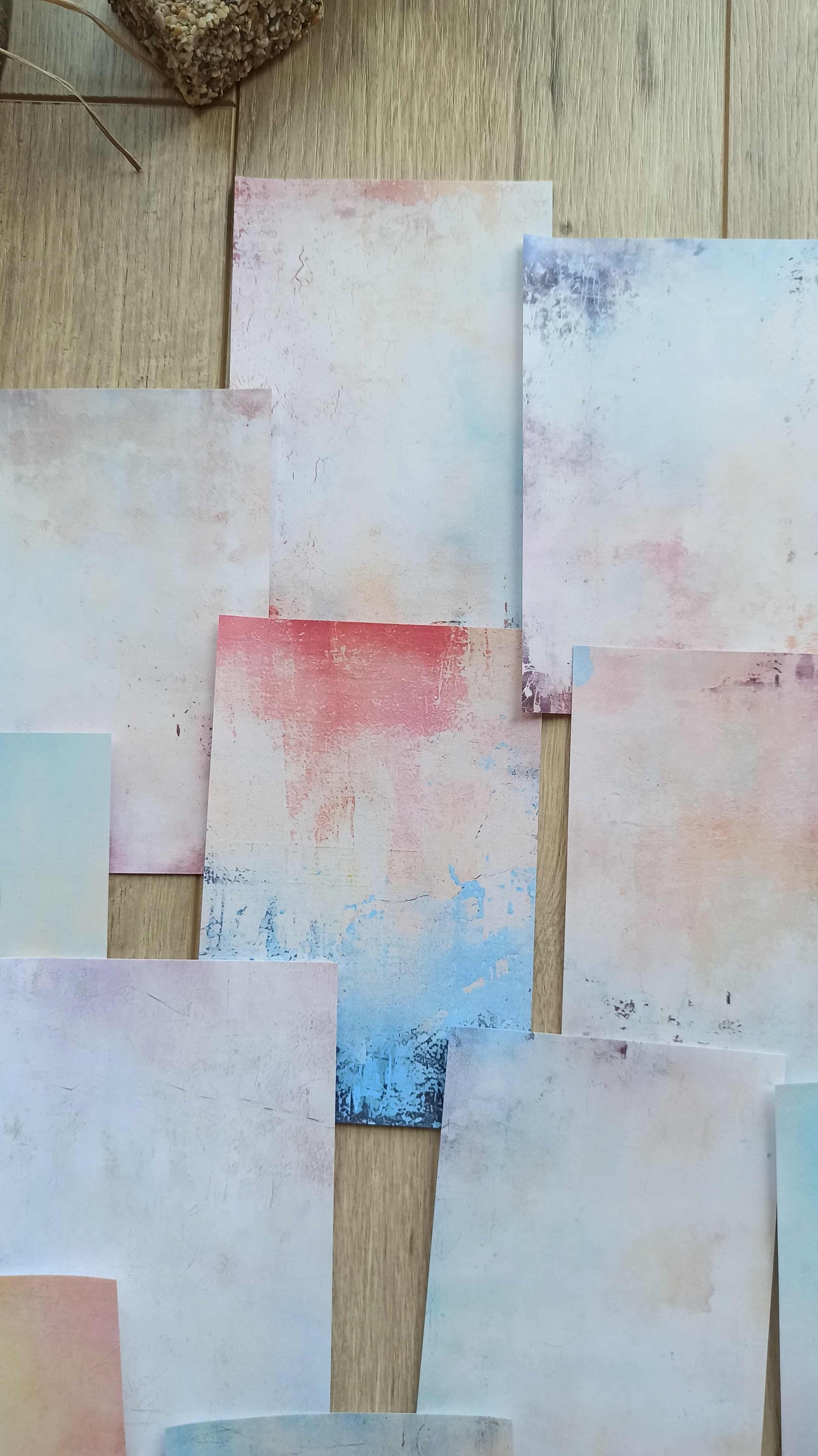 12 Adet Soft Pastel Renk Temalı Scrapbook Kağıt Seti Bullet Journal Dekupaj Kağıdı