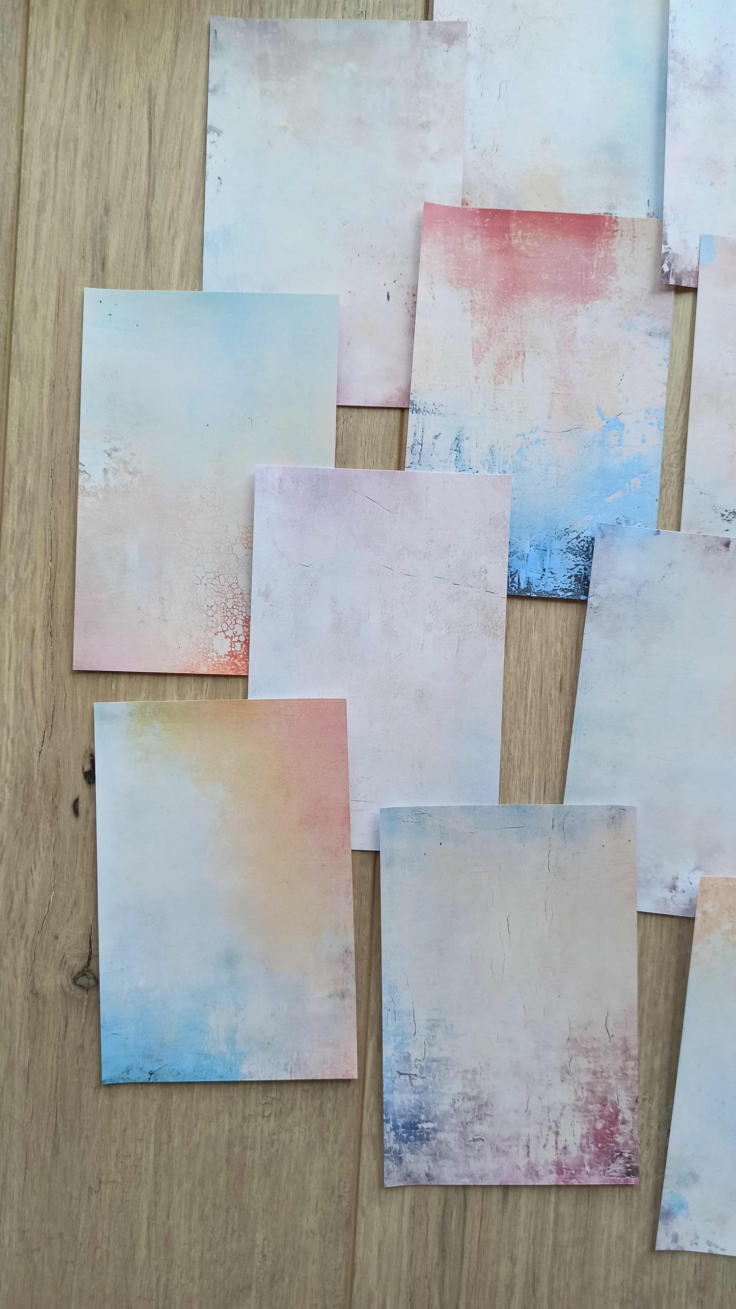 12 Adet Soft Pastel Renk Temalı Scrapbook Kağıt Seti Bullet Journal Dekupaj Kağıdı
