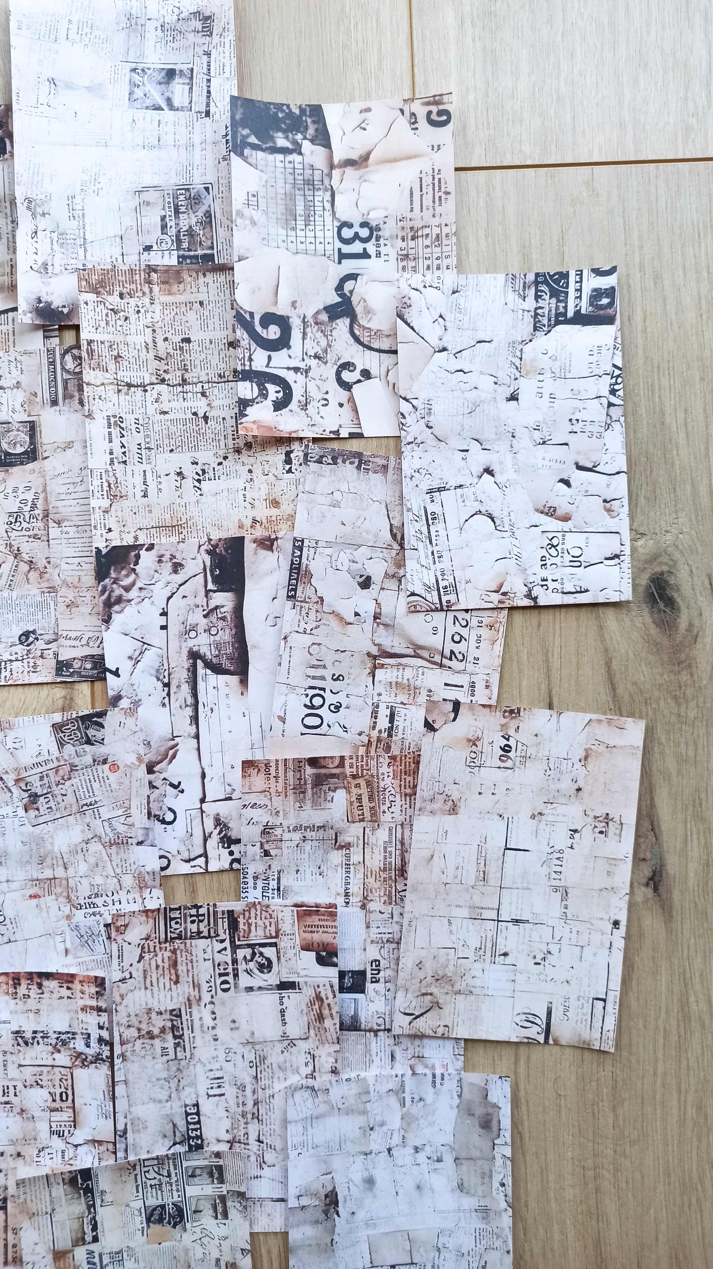 20 Adet Eskitme Vintage Gazete Temalı Scrapbook Kağıt Seti Bullet Journal Dekupaj Kağıdı