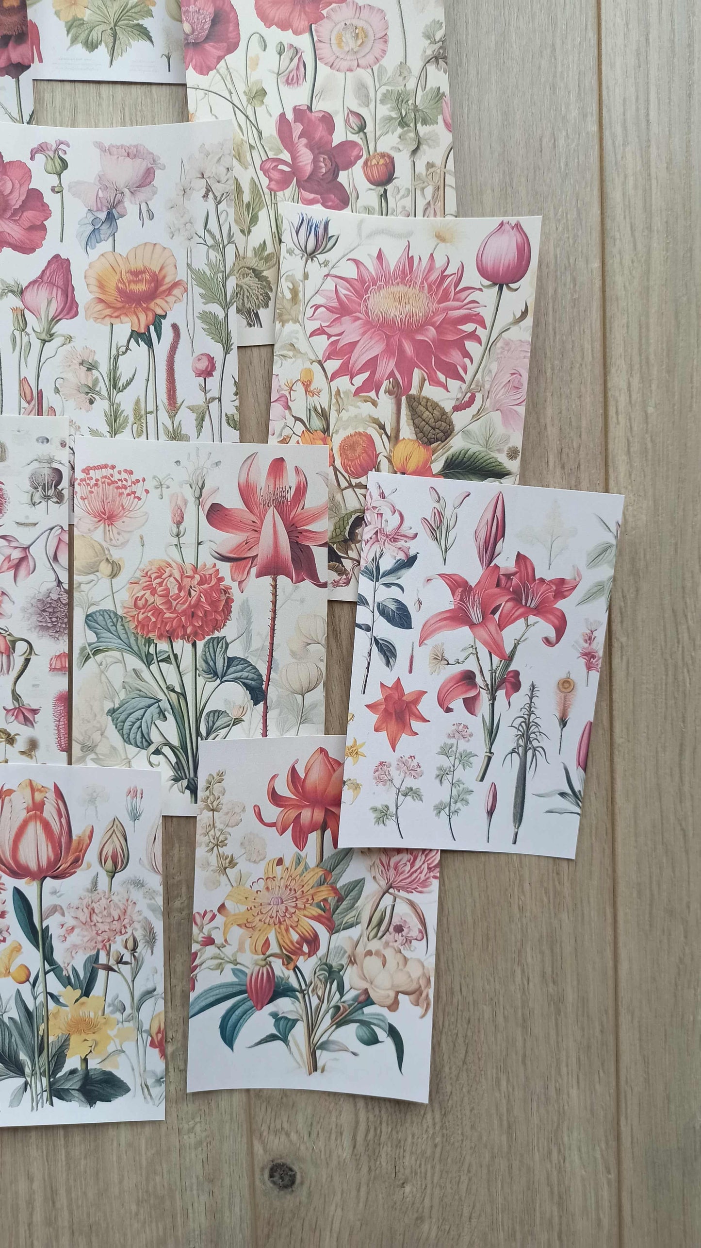 12 Adet Scrapbook Çiçek Temalı Scrapbook Kağıt Seti Bullet Journal Dekupaj Kağıdı