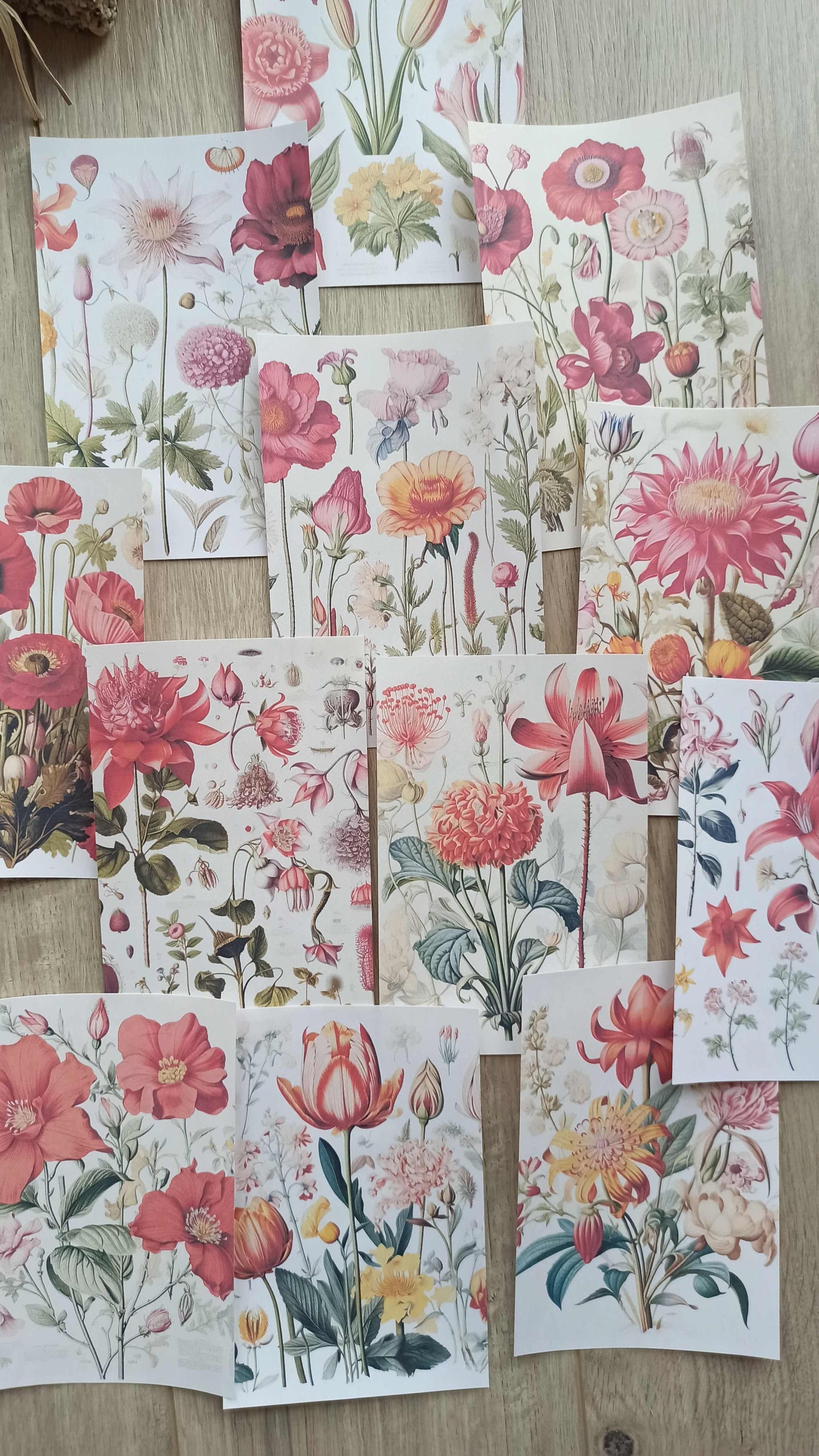 12 Adet Scrapbook Çiçek Temalı Scrapbook Kağıt Seti Bullet Journal Dekupaj Kağıdı