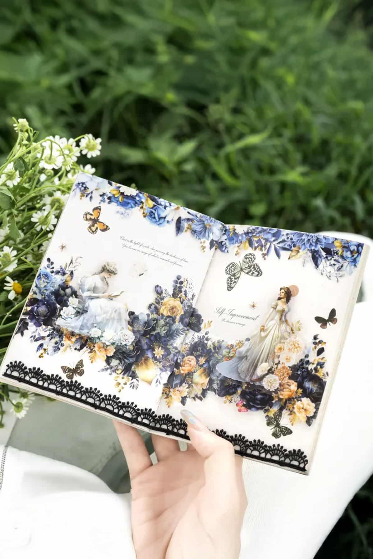 Şeffaf Çiçek Pet Bant Rulo 5cmx2m Scrapbook Bullet Journal Ajanda Washi Tape