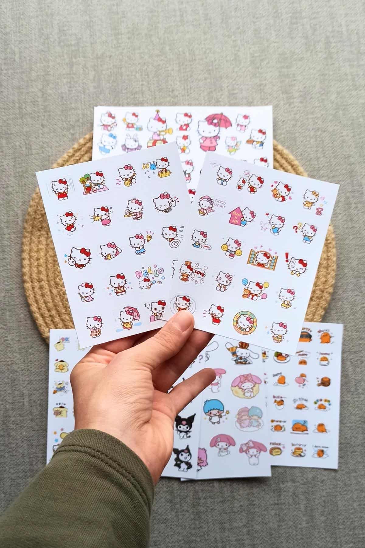 133 Adet Sanrio Karakter Sticker Seti Hello Kitty Sticker Kuromi Pompom Purin Gudetama My Melodi