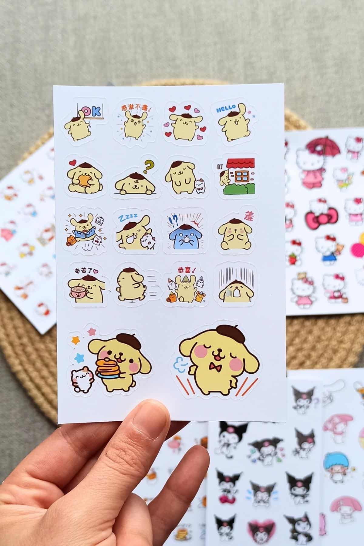133 Adet Sanrio Karakter Sticker Seti Hello Kitty Sticker Kuromi Pompom Purin Gudetama My Melodi