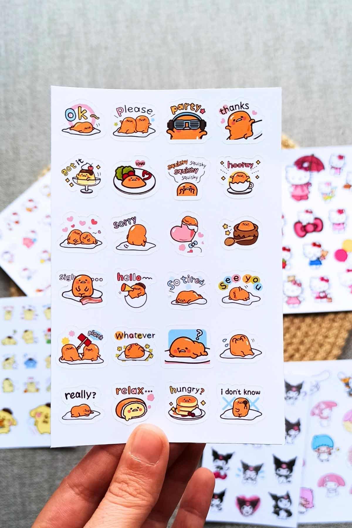 133 Adet Sanrio Karakter Sticker Seti Hello Kitty Sticker Kuromi Pompom Purin Gudetama My Melodi