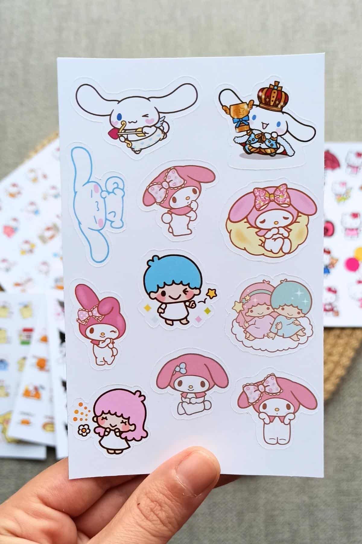 133 Adet Sanrio Karakter Sticker Seti Hello Kitty Sticker Kuromi Pompom Purin Gudetama My Melodi
