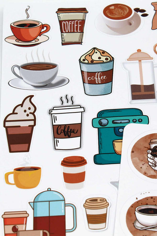 Kahve Temalı Sticker Seti