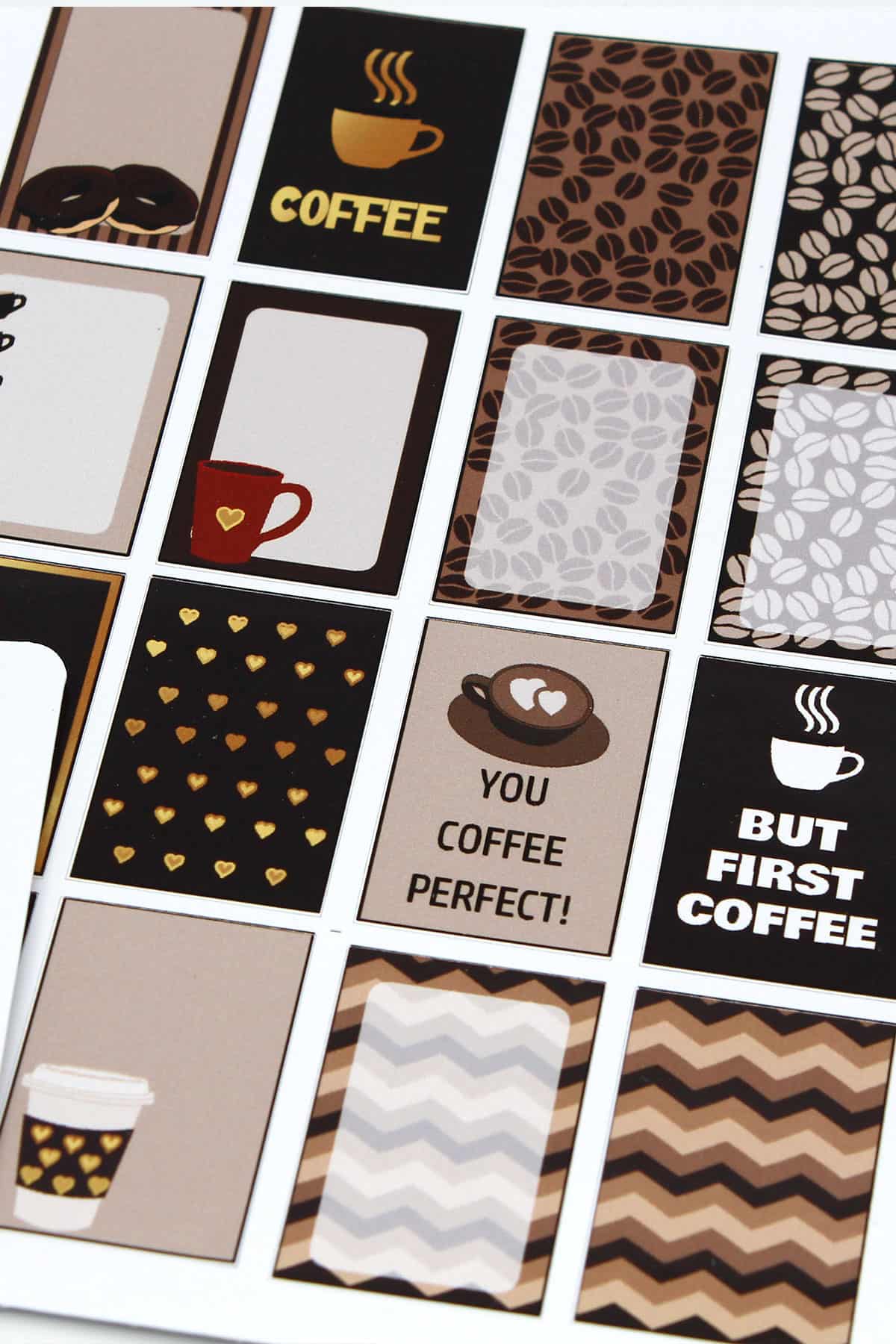 Kahve Temalı Sticker Seti