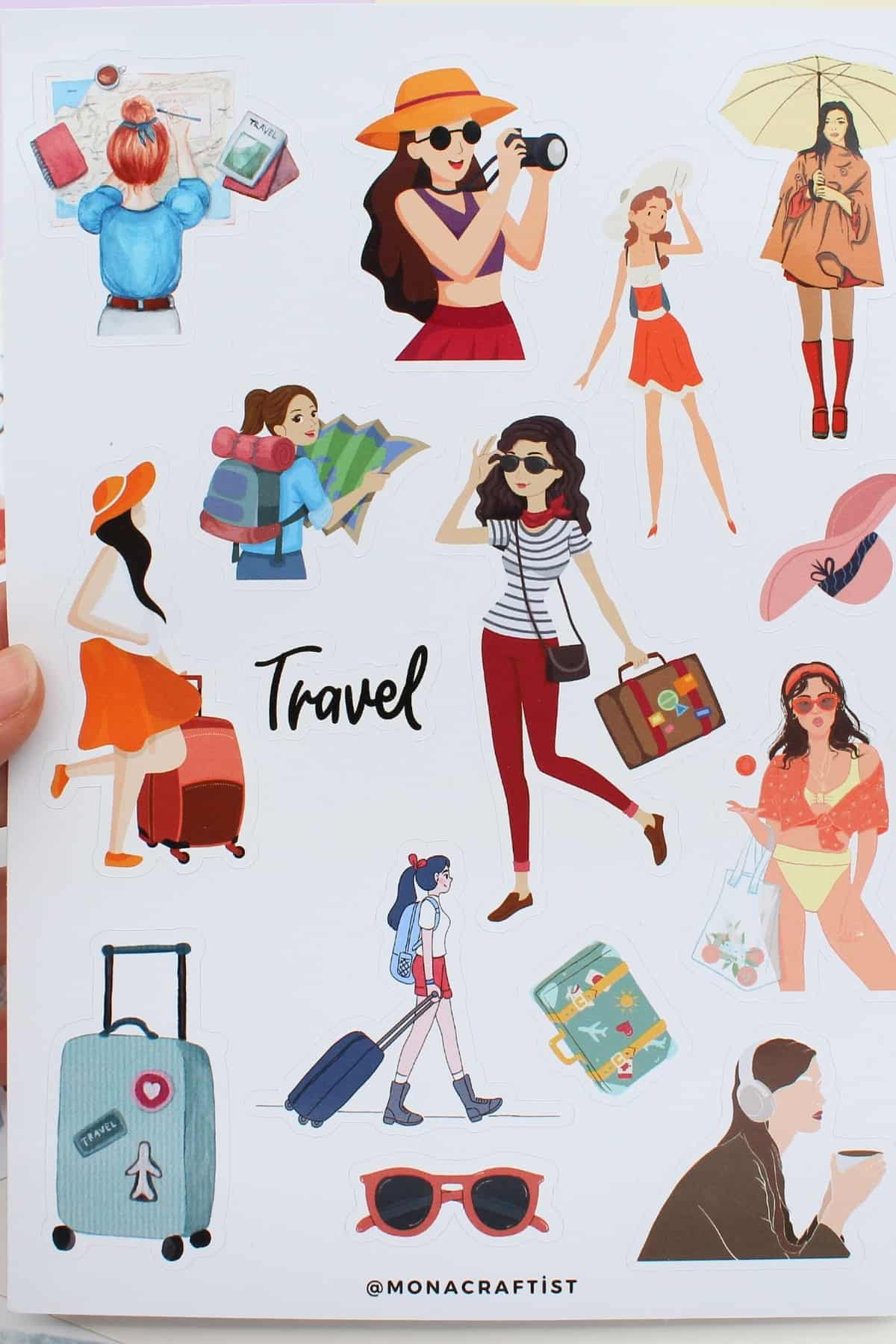 43 Adet Girls Kız Sticker Seti Bullet Journal Seyahat Sticker