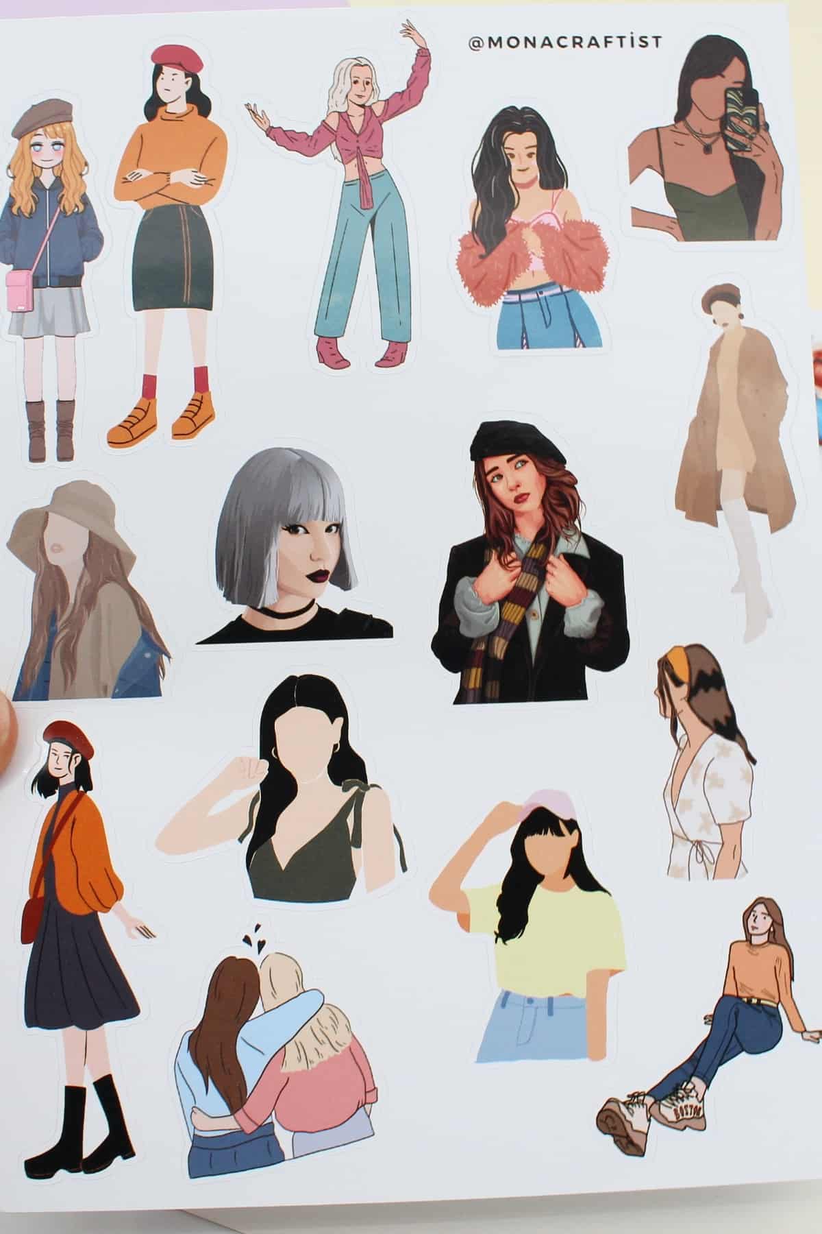 43 Adet Girls Kız Sticker Seti Bullet Journal Seyahat Sticker