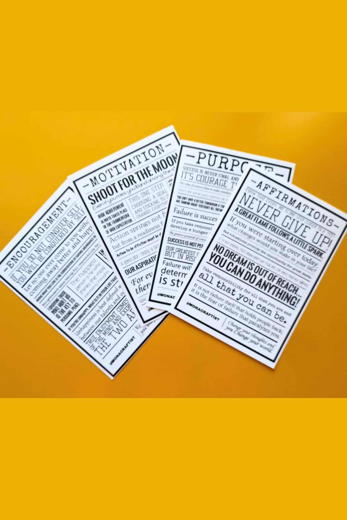 4 Yaprak Motivasyon Şeffaf Sticker İngilizce Cümle Laptop-Termos Sticker