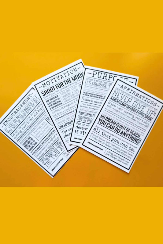 4 Yaprak Motivasyon Şeffaf Sticker İngilizce Cümle Laptop-Termos Sticker
