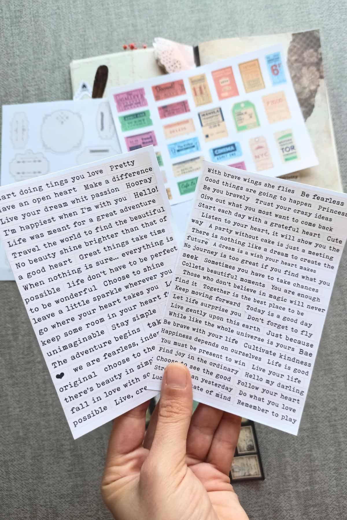 8 Parça Scrapbook Sticker Seti Bullet Journal Sticker Vintage Bilet Cümle Pul Mantar Sticker