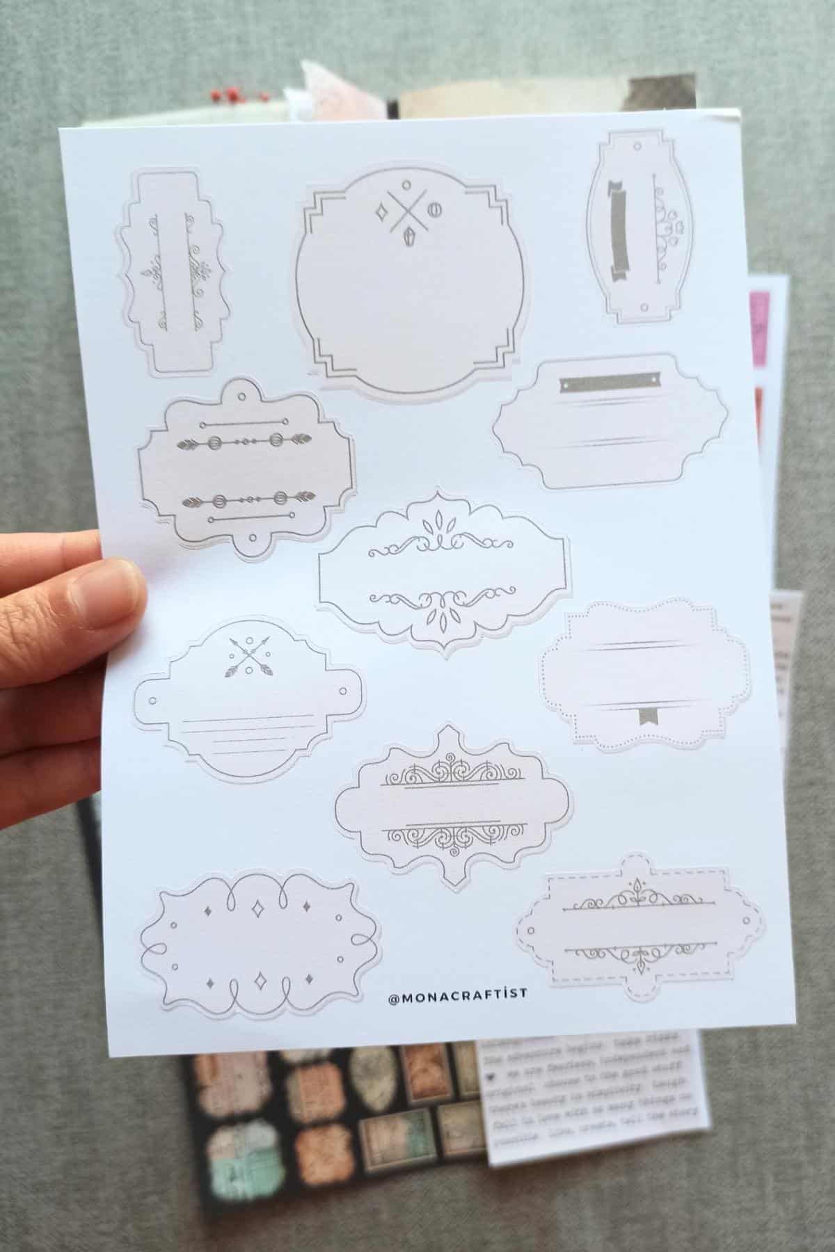 8 Parça Scrapbook Sticker Seti Bullet Journal Sticker Vintage Bilet Cümle Pul Mantar Sticker