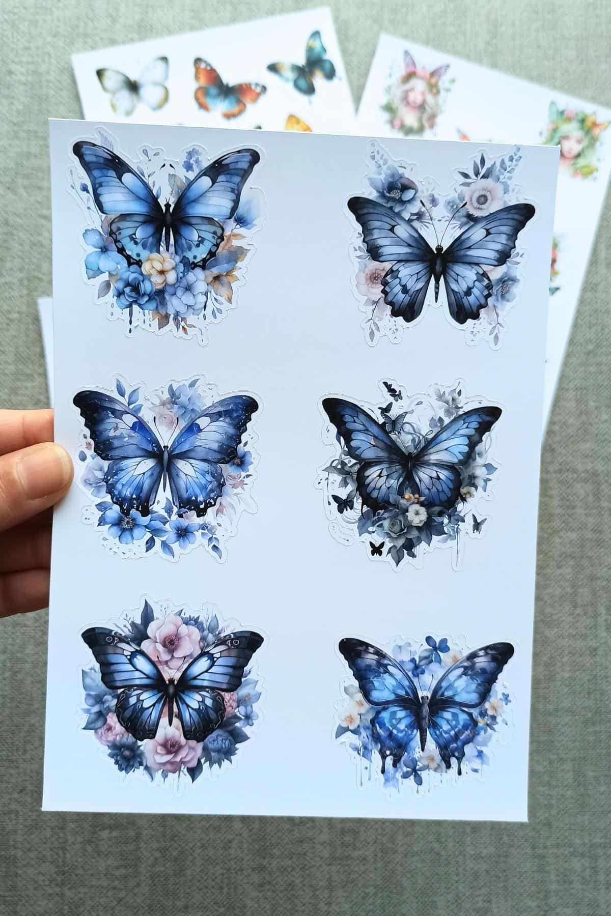 4 Sayfa Kelebek Kız Sticker Seti 34 Adet Sticker Doğa Kız Sticker