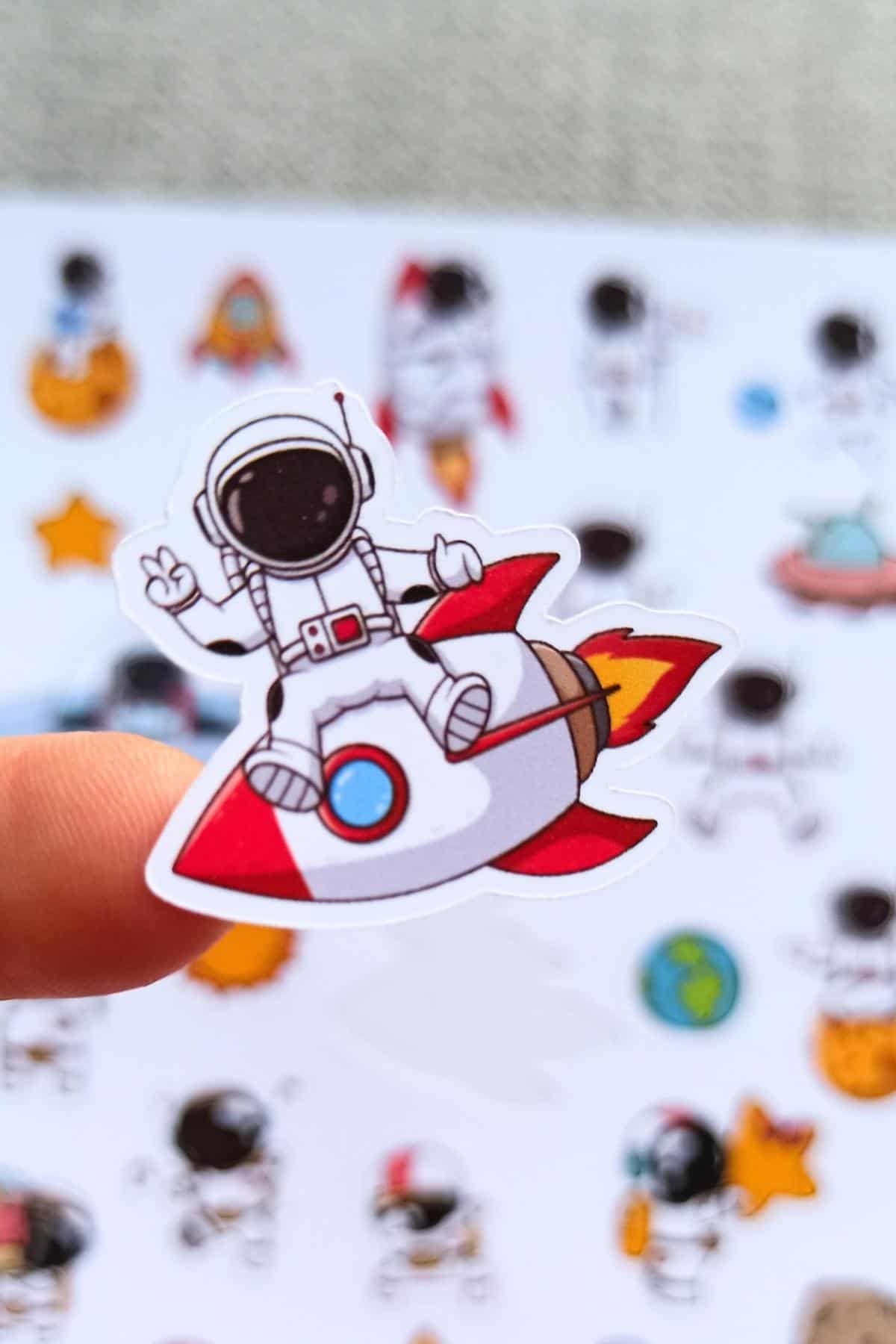 31 Adet Astronot Sticker Seti Uzay Sticker Çocuk Sticker