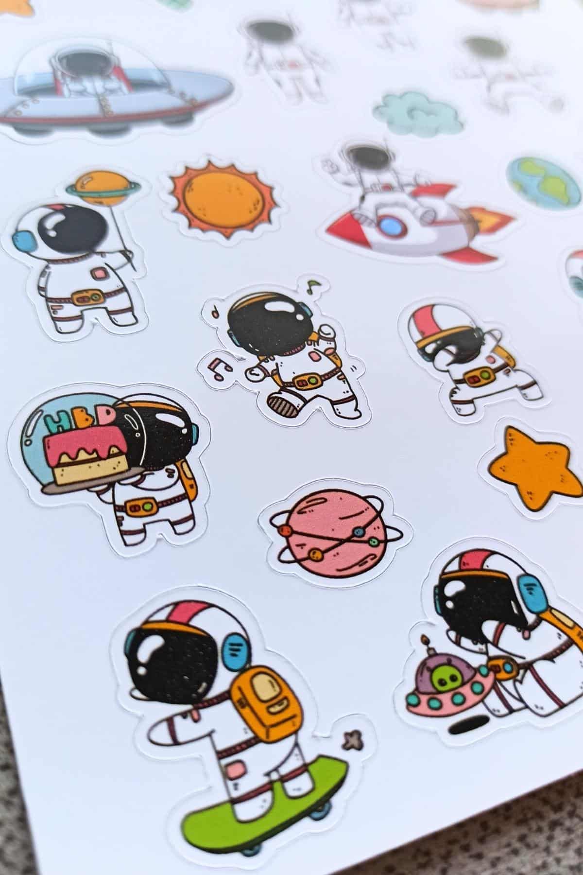 31 Adet Astronot Sticker Seti Uzay Sticker Çocuk Sticker