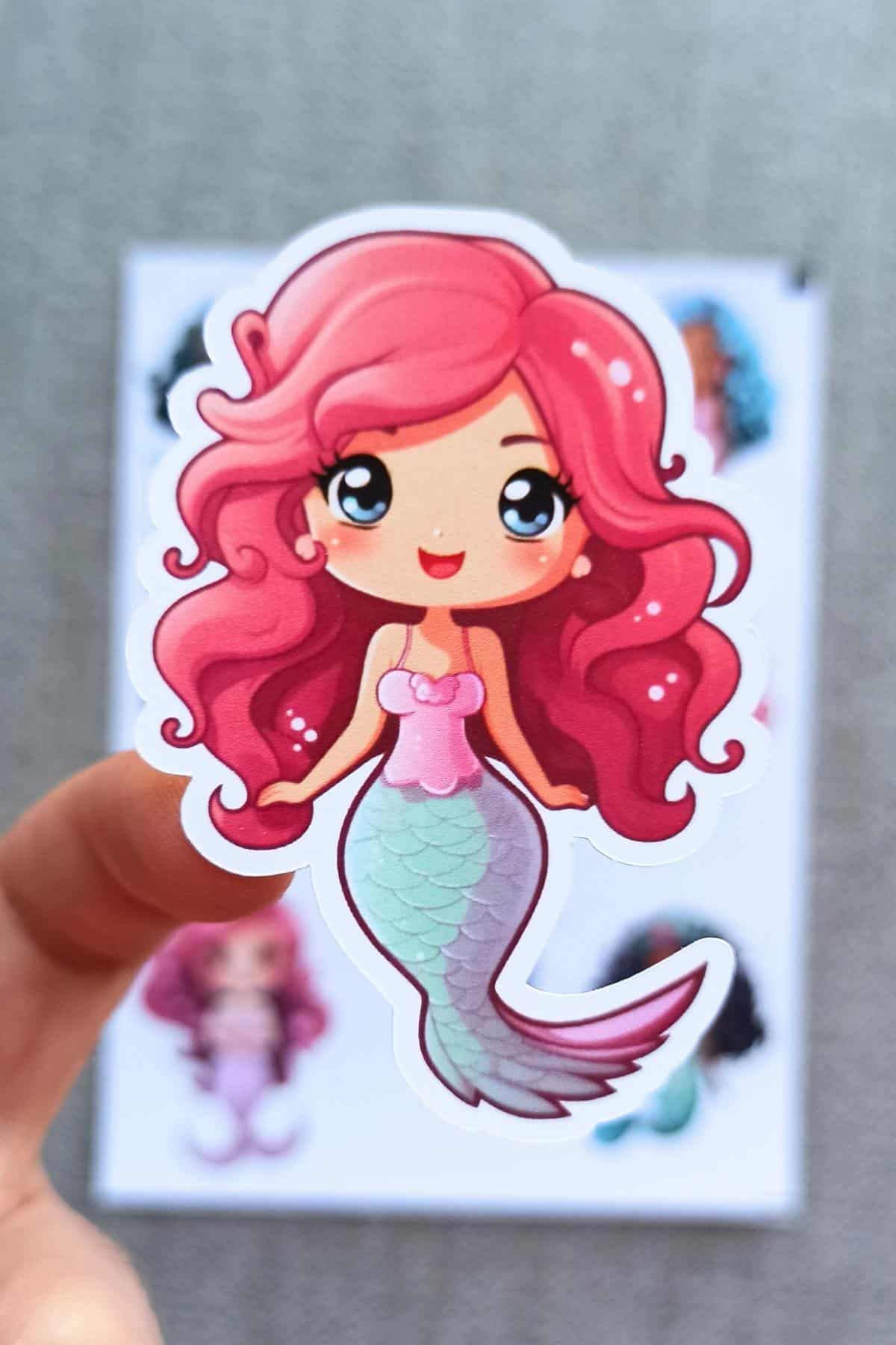 8 Adet Küçük Denizkızı Sticker Seti Denizkızı Sticker Kız Çocuk Sticker