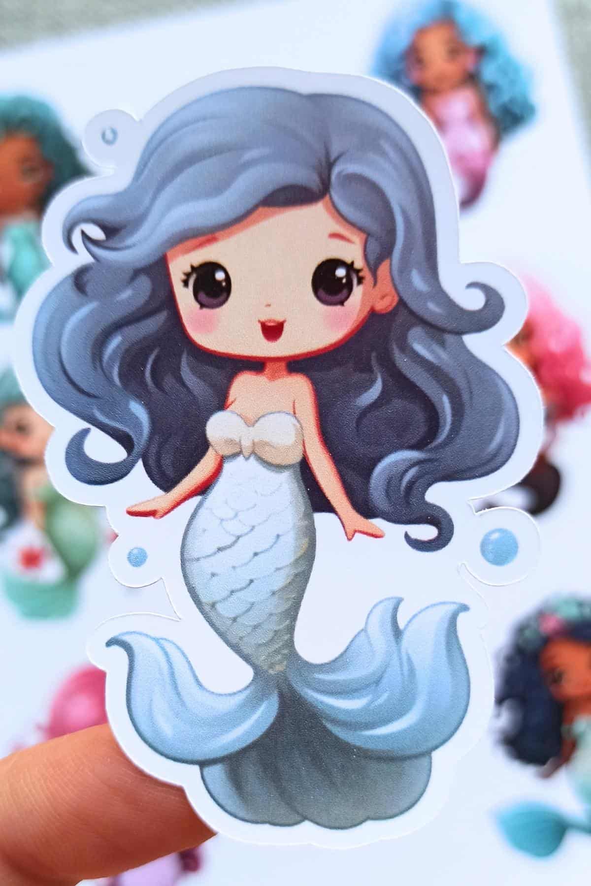 8 Adet Küçük Denizkızı Sticker Seti Denizkızı Sticker Kız Çocuk Sticker