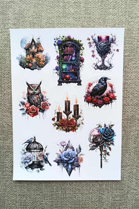 12 Adet Gothic Sticker Bullet Journal Scrapbook Laptop Sticker