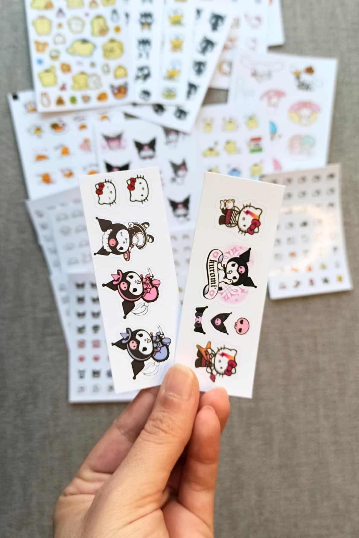 500 Adet Hello Kitty Sticker Seti 20 Parça Kuromi My Melody Sanrio Laptop Sticker