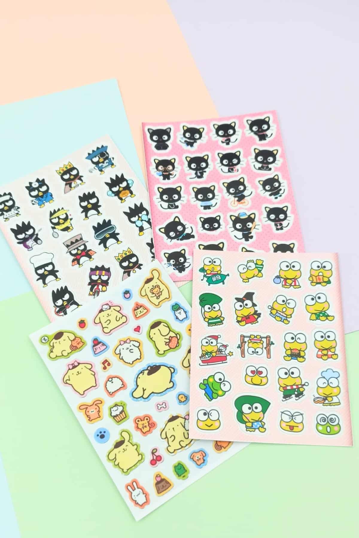 500 Adet Hello Kitty Sticker Seti 20 Parça Kuromi My Melody Sanrio Laptop Sticker