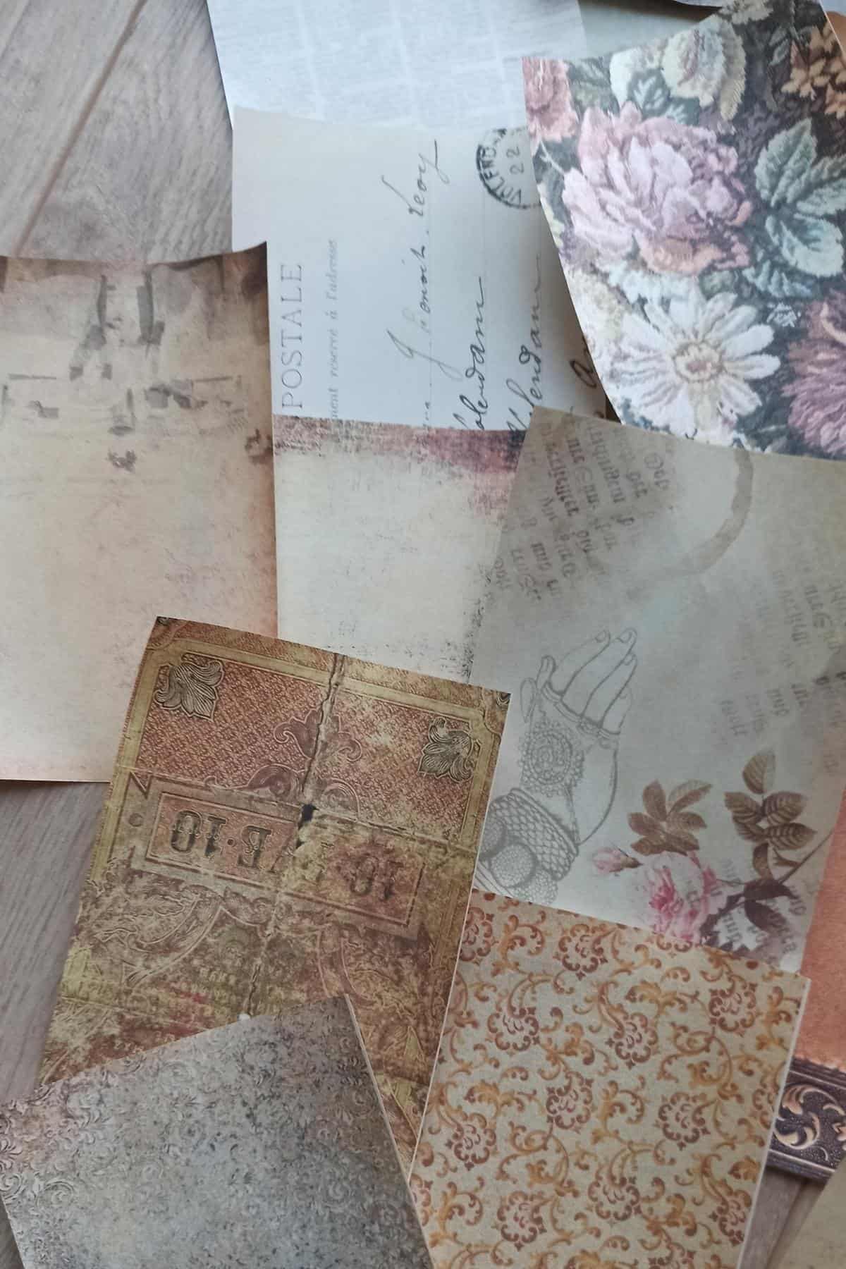 100 Adet Eskitme Vintage Temalı Scrapbook Kağıt Seti Bullet Journal Dekupaj Kağıdı